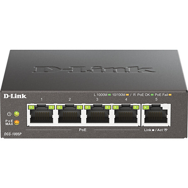 D-Link Gigabit PoE+ Switch 5-Port Desktop DGS-1005P/E